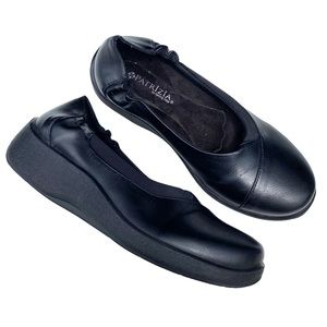 Patrizia by Spring Step black leather flats womens shoes EU 37 US 6.5-7